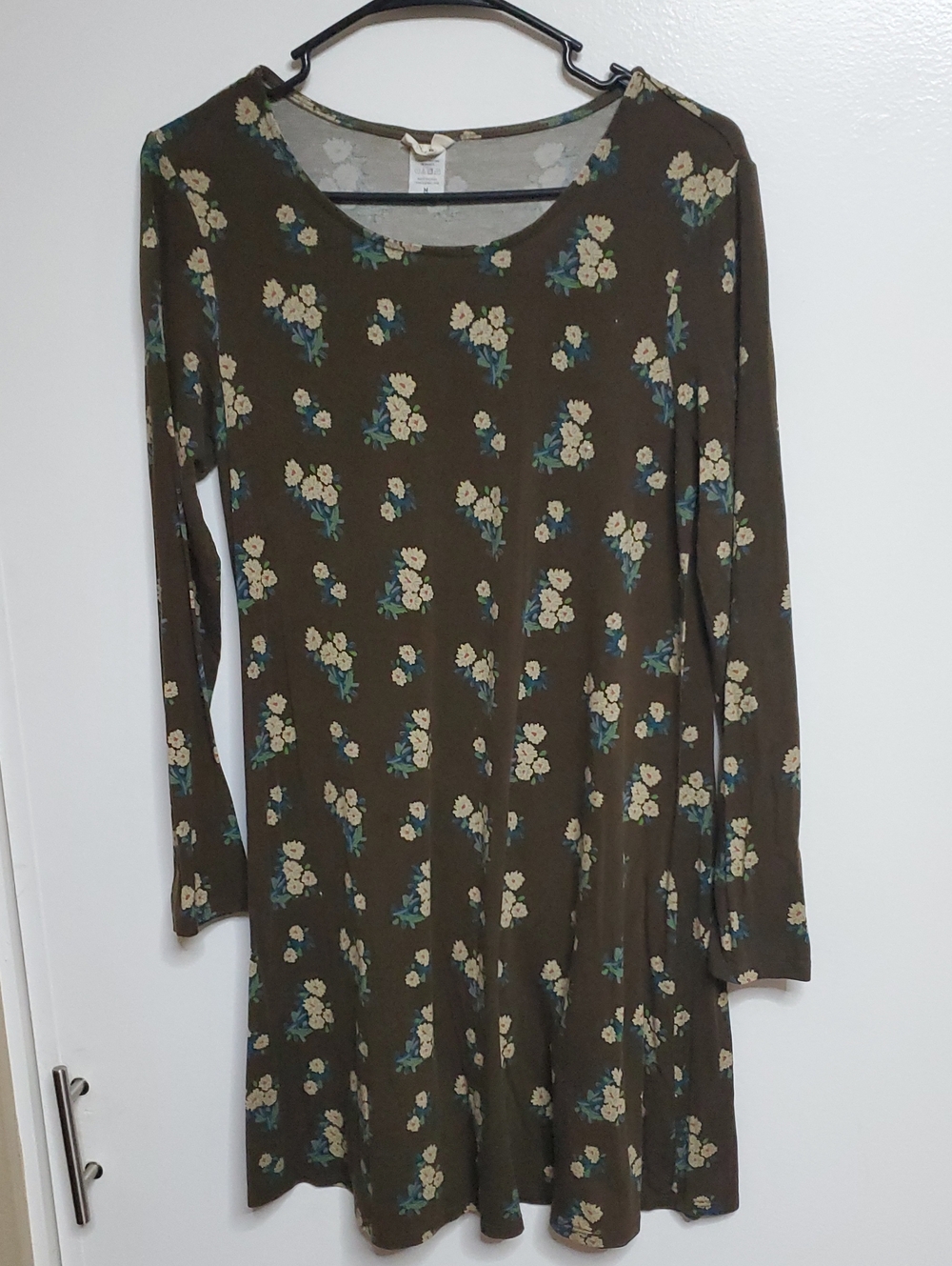 NATURAL LIFE Brown Floral Long-Sleeve Swing Dress